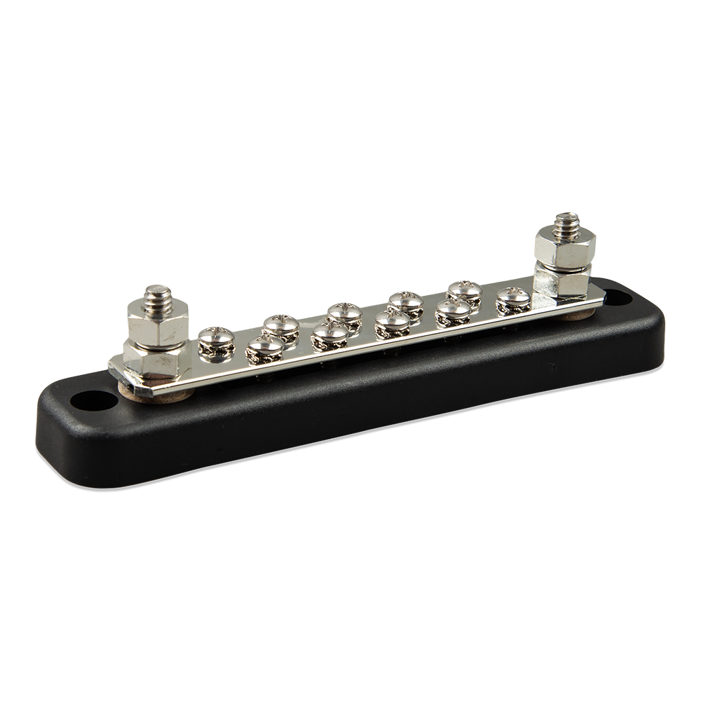 Victron Busbar 150 A / 70 V with 2 high-current connections and 10 low-current connections