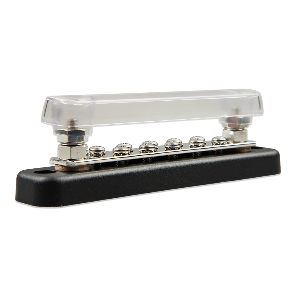 Victron Busbar 150 A / 70 V with 2 high-current connections and 10 low-current connections
