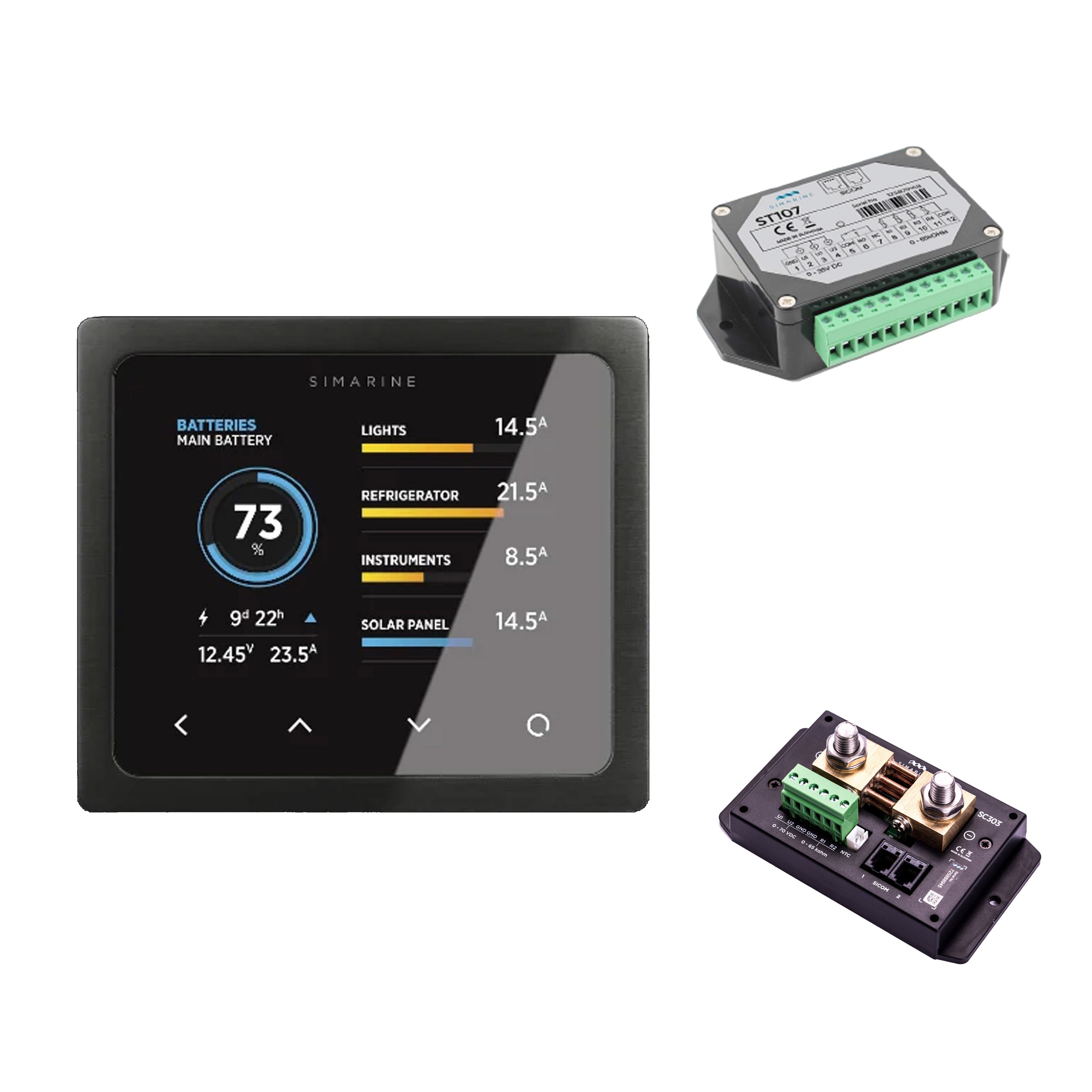 Simarine PICO Standard Set Rev23 - Black with mounting frame