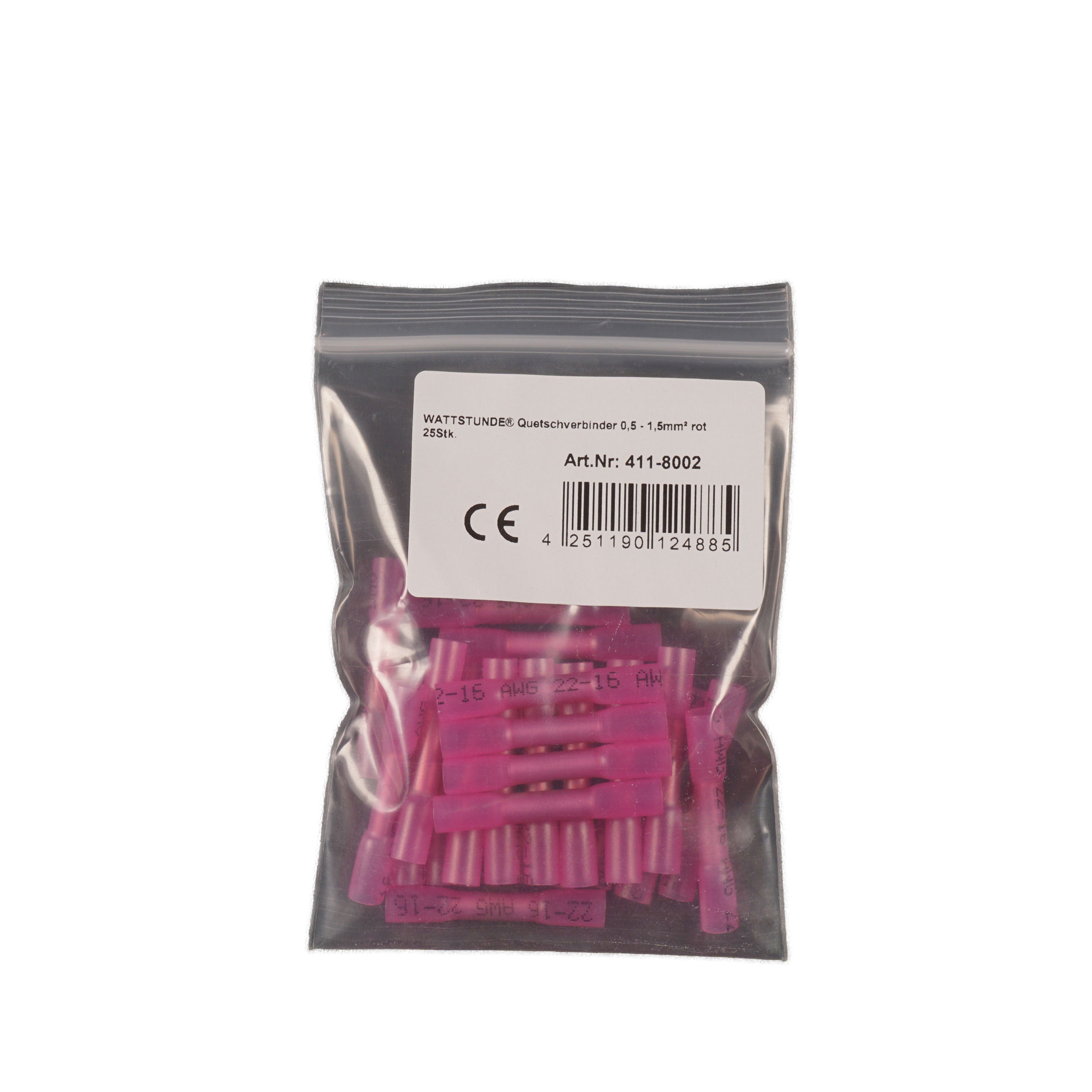 WATTSTUNDE® Crimp Connectors 0.5 - 1.5 mm² Red 25 pcs.