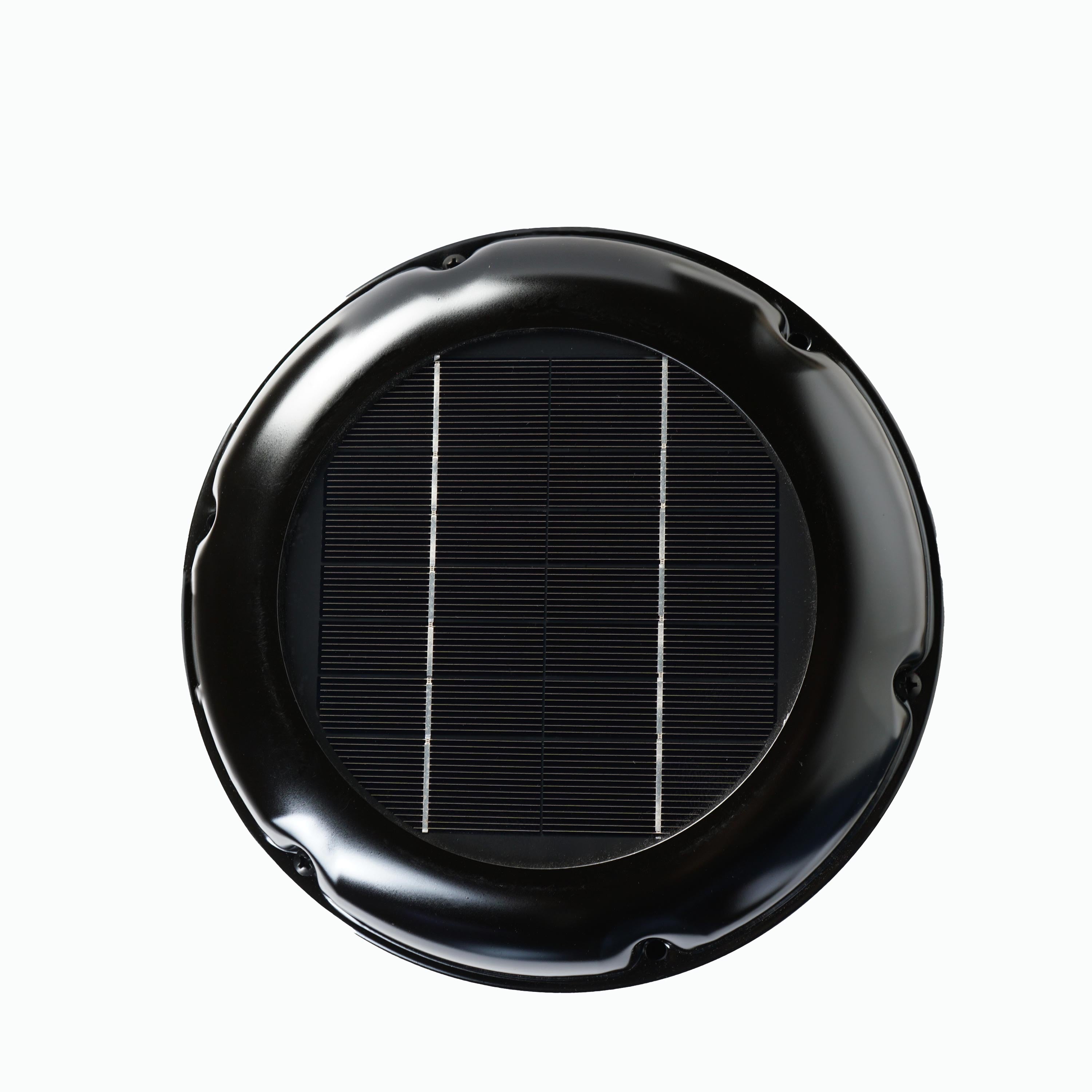 WATTSTUNDE® AERO solar fan with battery, round, black