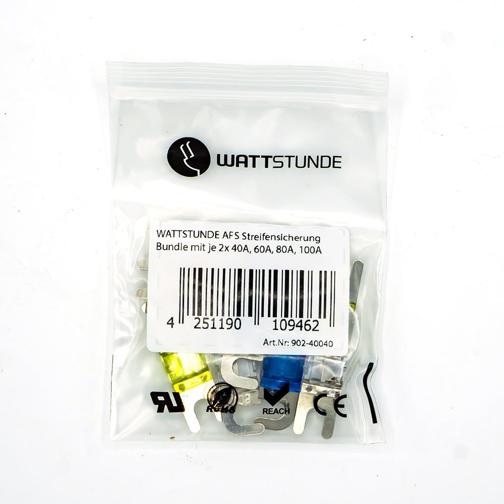 WATTSTUNDE® AFS High-Current Fuses Bundle with 2 x 40 A, 60 A, 80 A, 100 A each