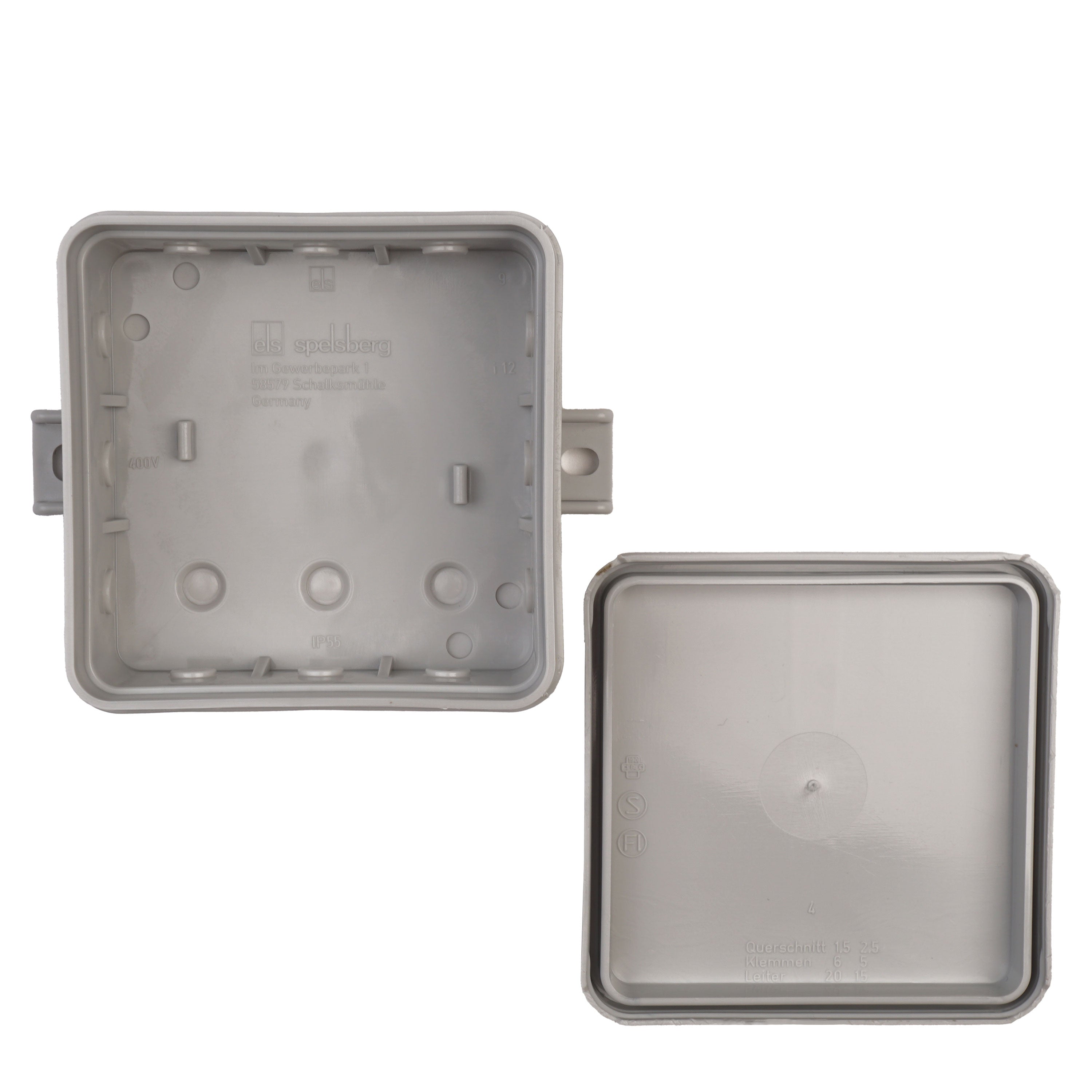 Junction box ELS 85x85x37mm IP55 (VDE 0606)