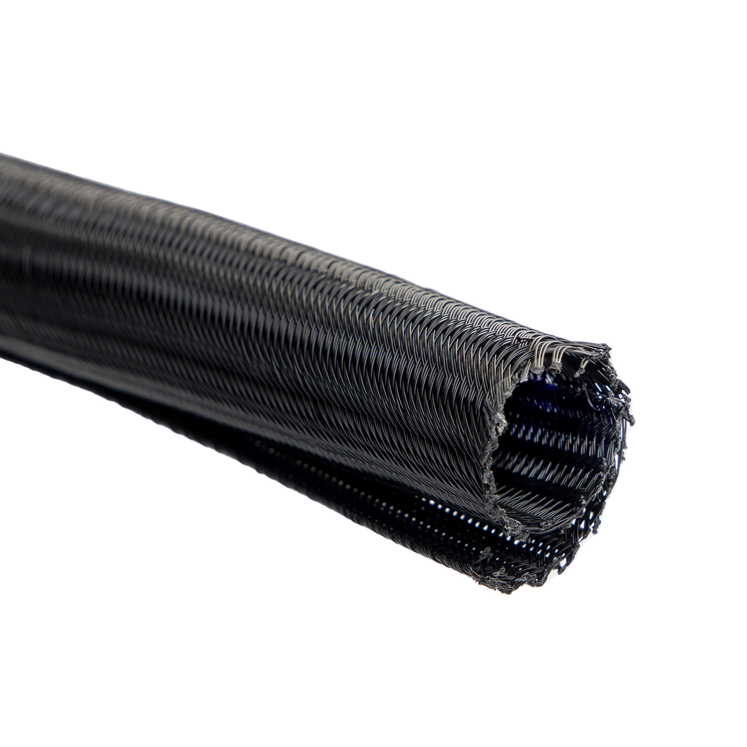 WATTSTUNDE® Braided Sleeve Open 13 mm Black 5 Meters