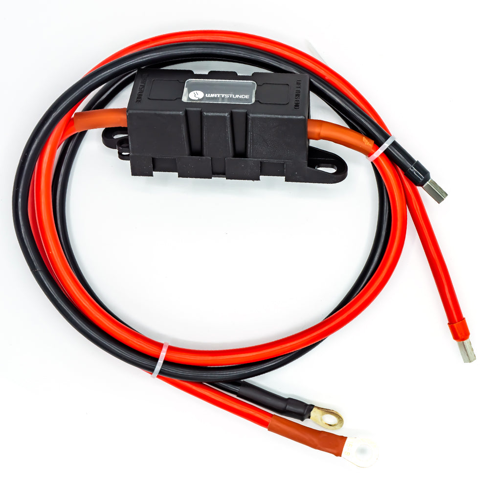 WATTSTUNDE® Fuse Cable (with Fuse Holder) 2 x 16 mm² M8/Wire End Ferrule 1 m red/black