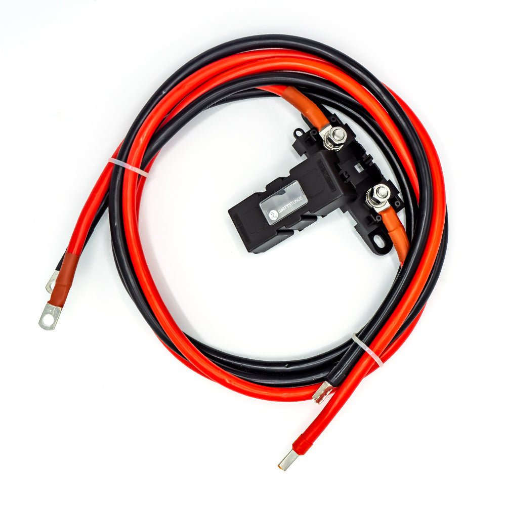 WATTSTUNDE® Fuse Cable (with Fuse Holder) 2x25 mm² M8/Wire End Ferrule 2 m Red/Black
