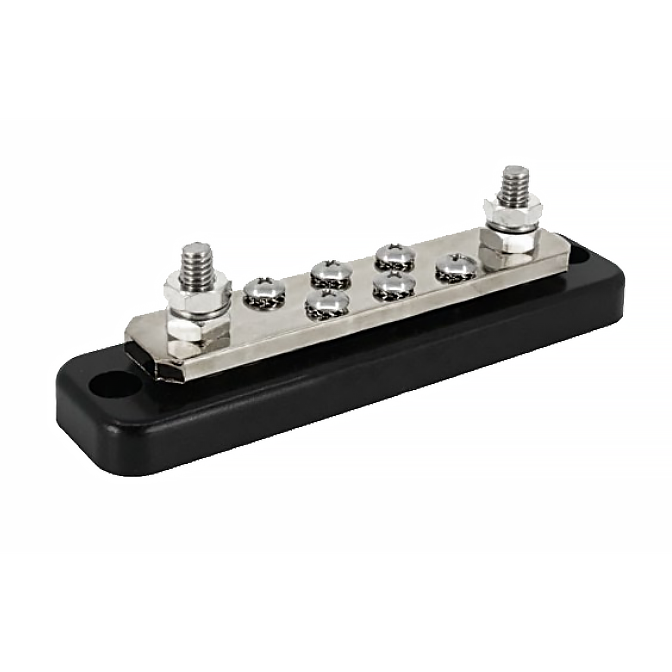 Victron Busbar 250 A / 70 V with 2 high-current connections and 6 low-current connections