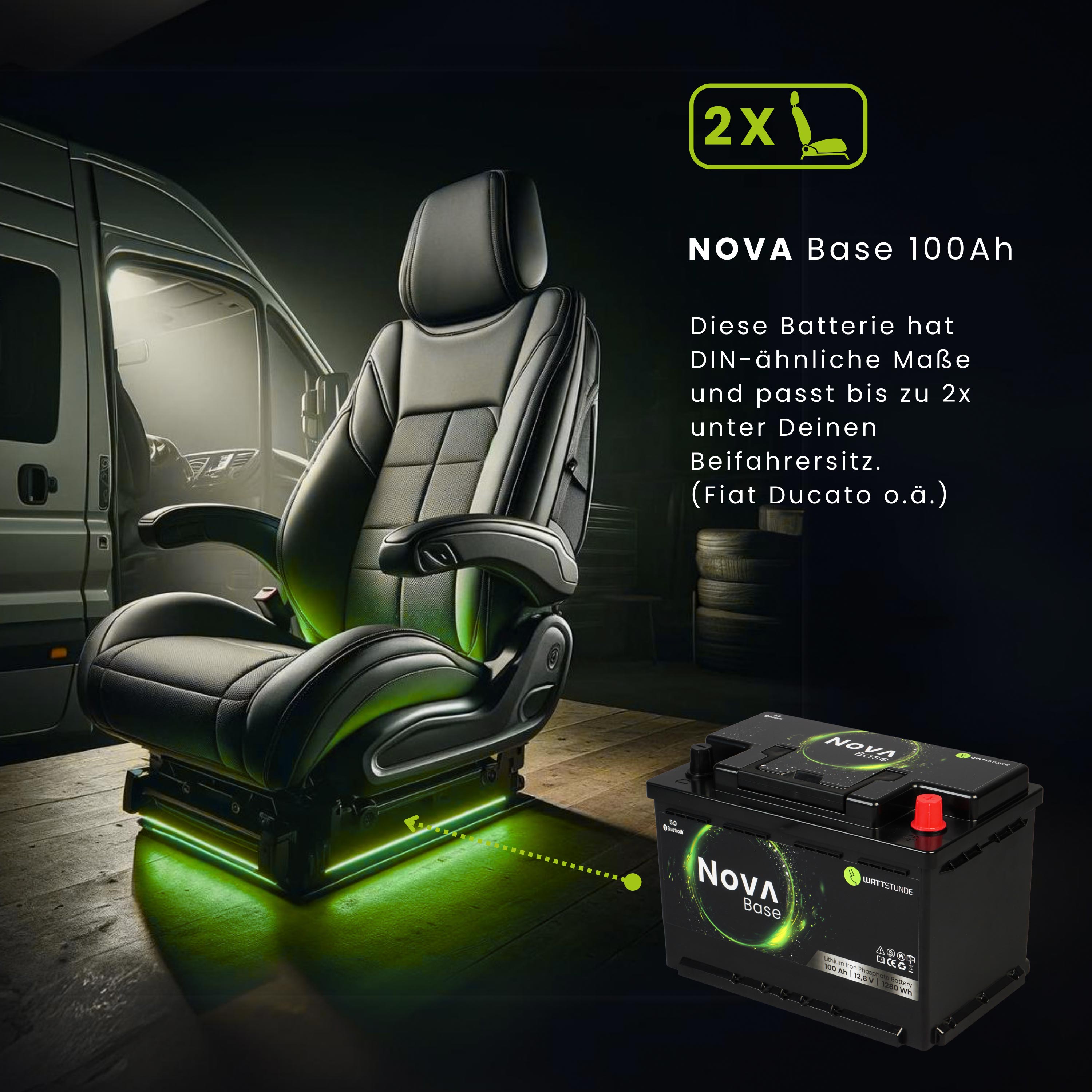 WATTSTUNDE® NOVA Base 100Ah battery LiFePO4