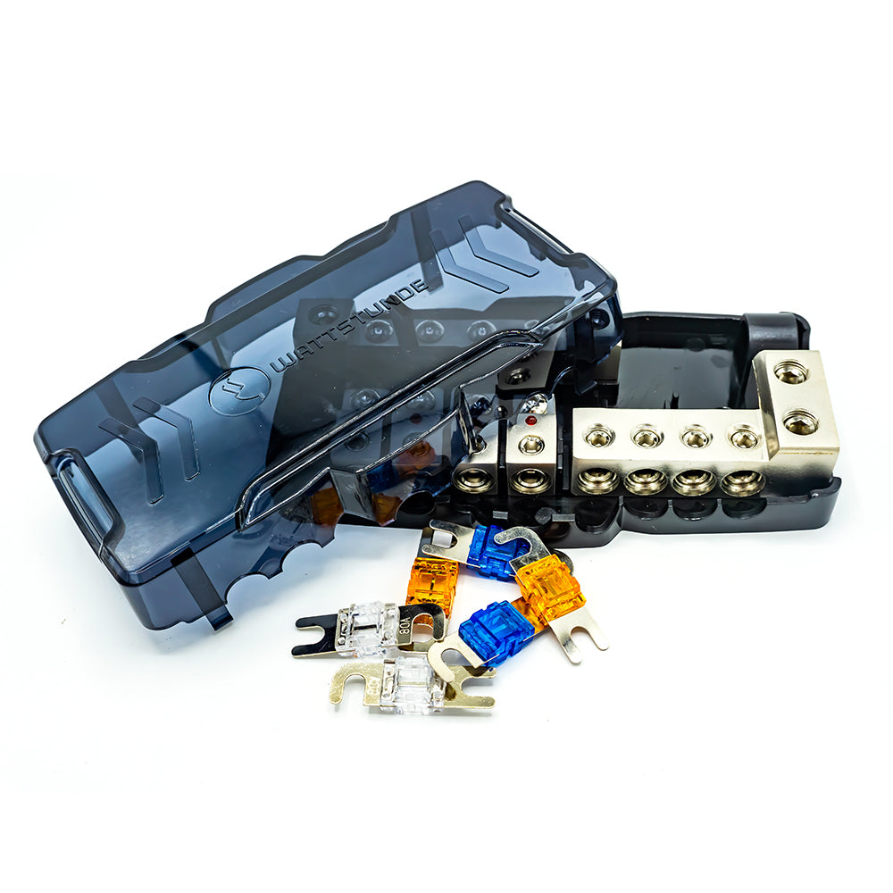 WATTSTUNDE® Plus Distributor 4 with 2x 40A, 60A, 80A AFS high-load fuses each