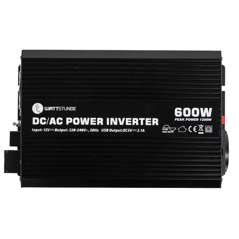 WATTSTUNDE® 600 W / 1200 W 12 V Sinus Spannungswandler WS12/600SI