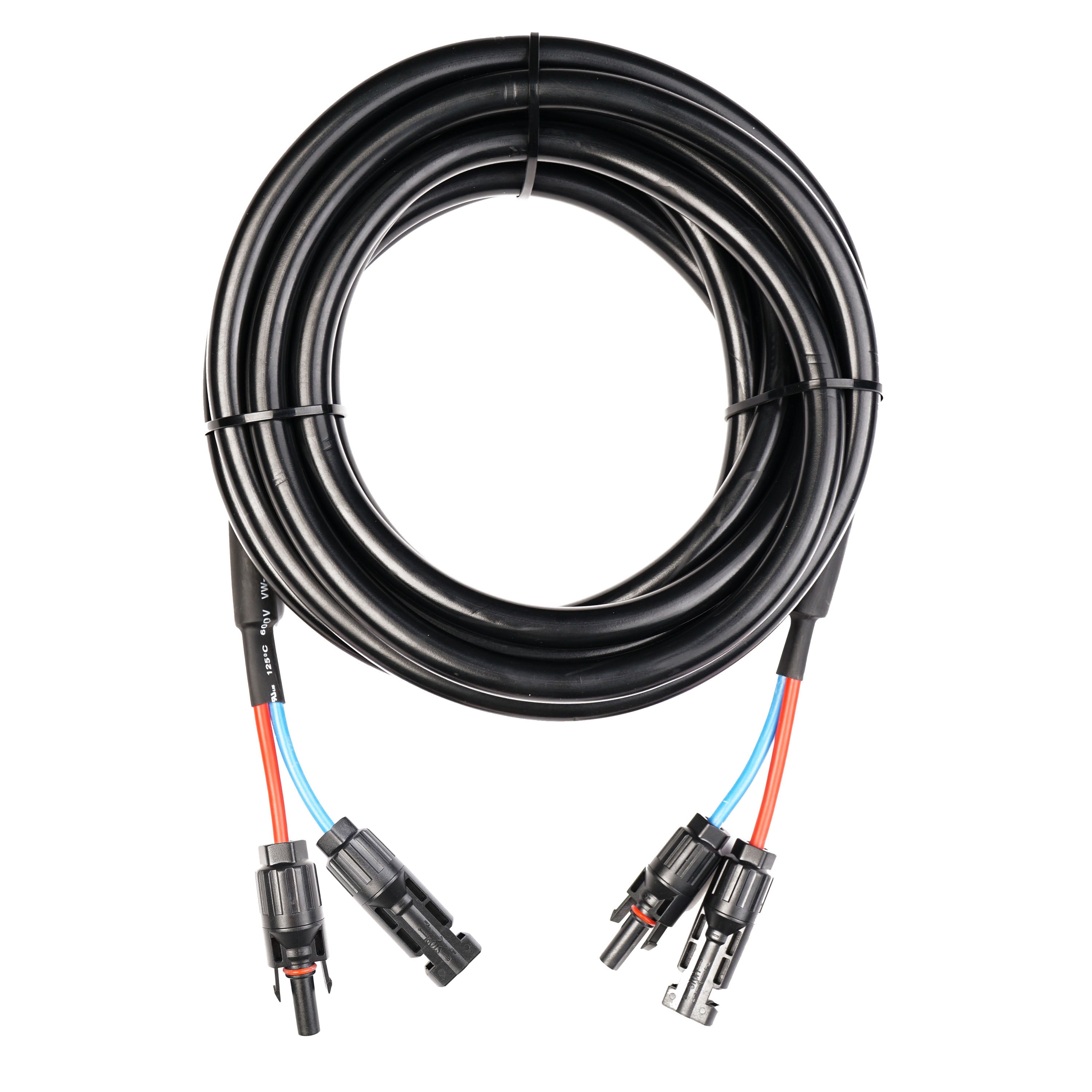 WATTSTUNDE® Extension Cable (2x) 6 mm² Type-MC4/Type-MC4 5 m Black