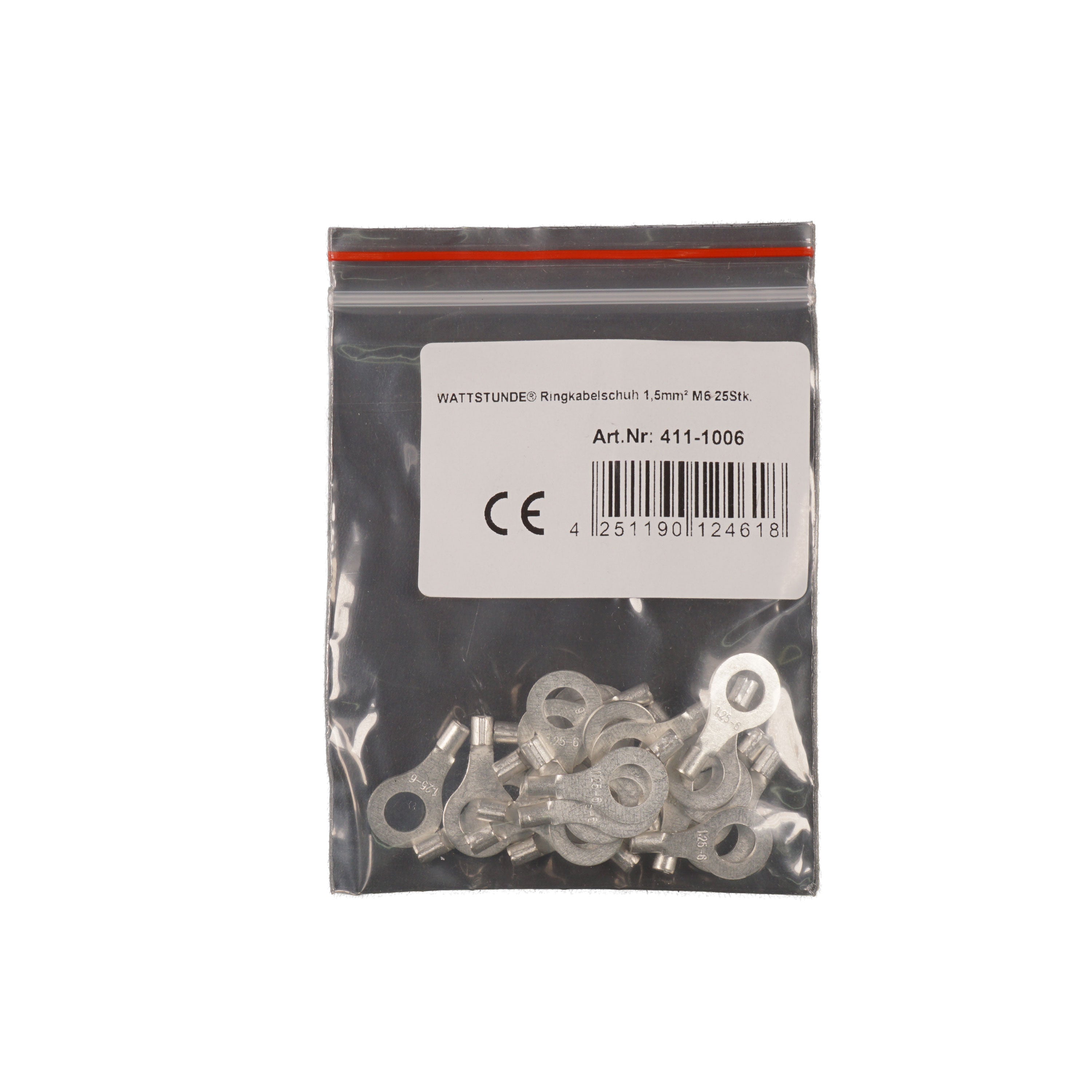 WATTSTUNDE® Ring Cable Lug 1.5 mm² M6 25 Pcs.