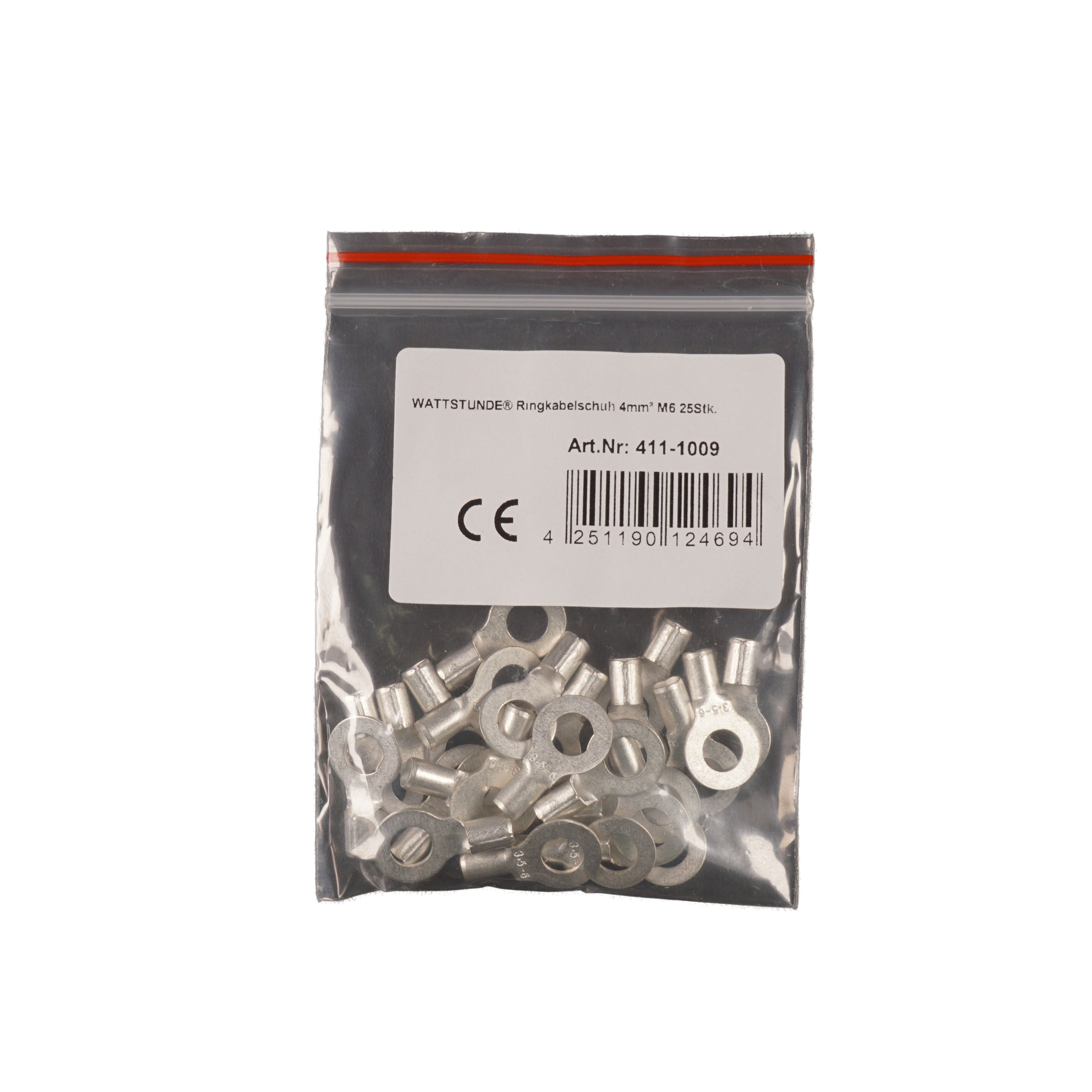 WATTSTUNDE® Ring Terminal 4 mm² M6 25 Pcs.