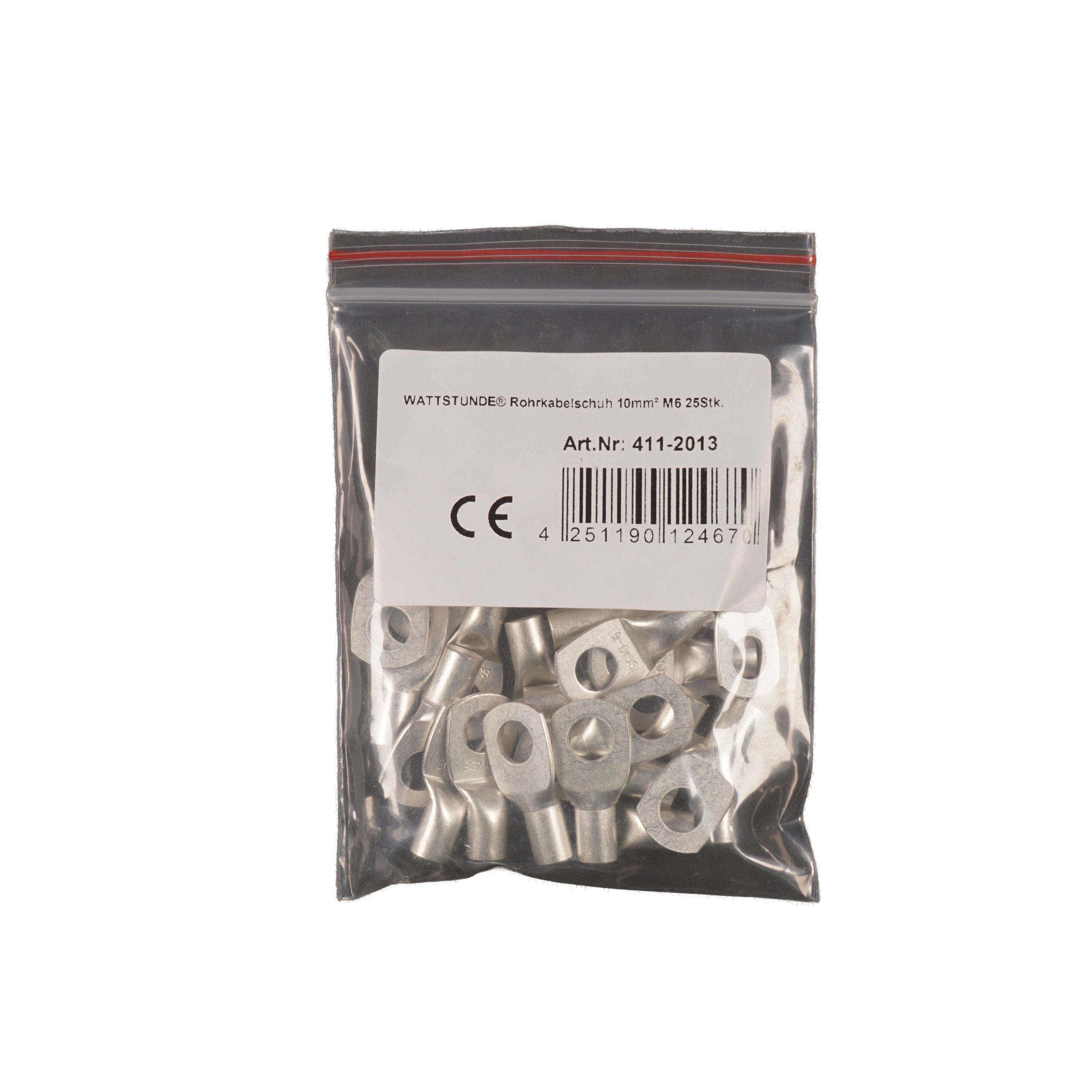 WATTSTUNDE® Tube Cable Lug 10 mm² M6 25 pcs.