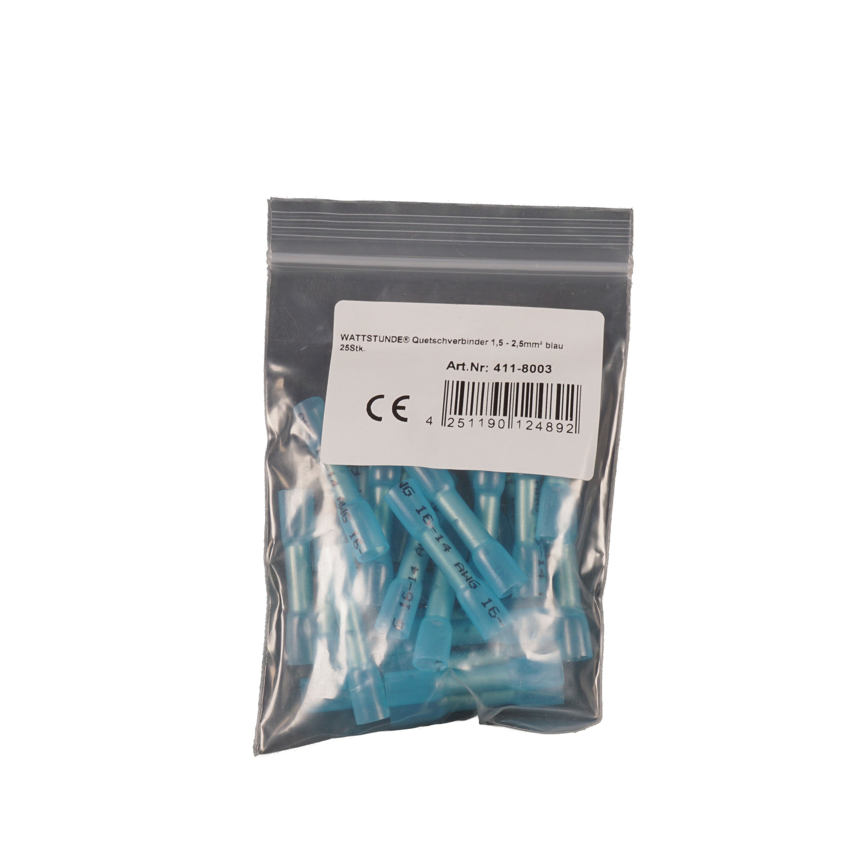 WATTSTUNDE® Crimp Connectors 1.5 - 2.5 mm² Blue 25 pcs.