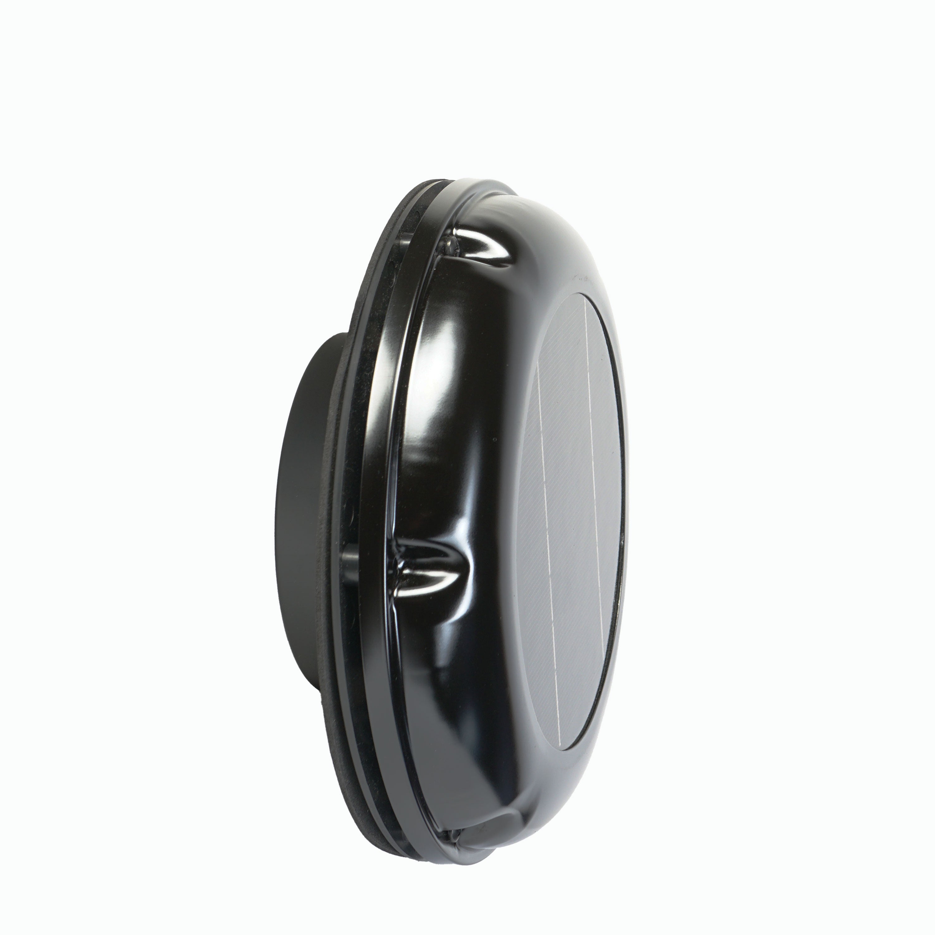 WATTSTUNDE® AERO solar fan with battery, round, black