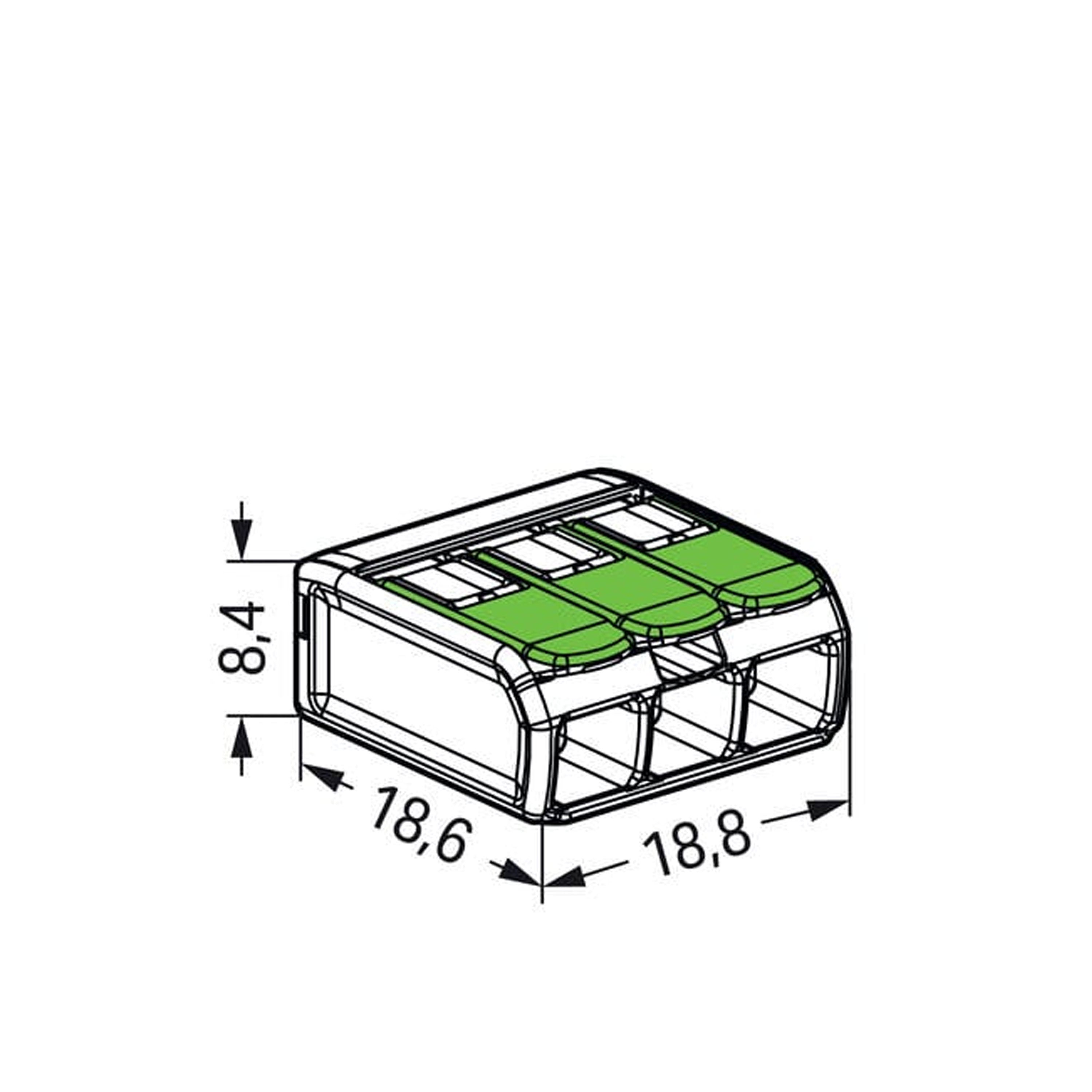 WAGO Green Range flexible connecting terminal up to 4mm² - 221-423 | Pack of 50