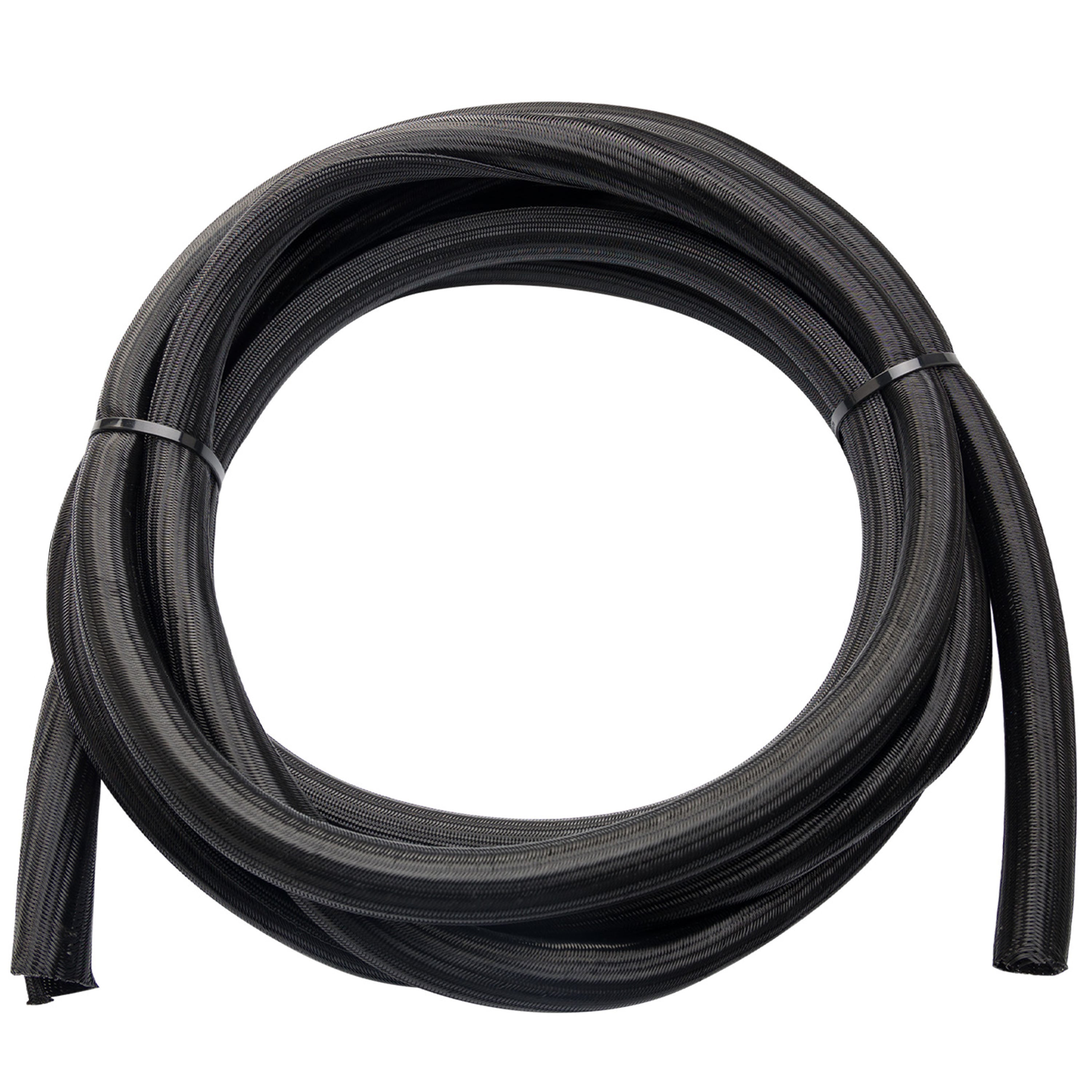 WATTSTUNDE® Geflechtsschlauch offen 19 mm schwarz 5 Meter