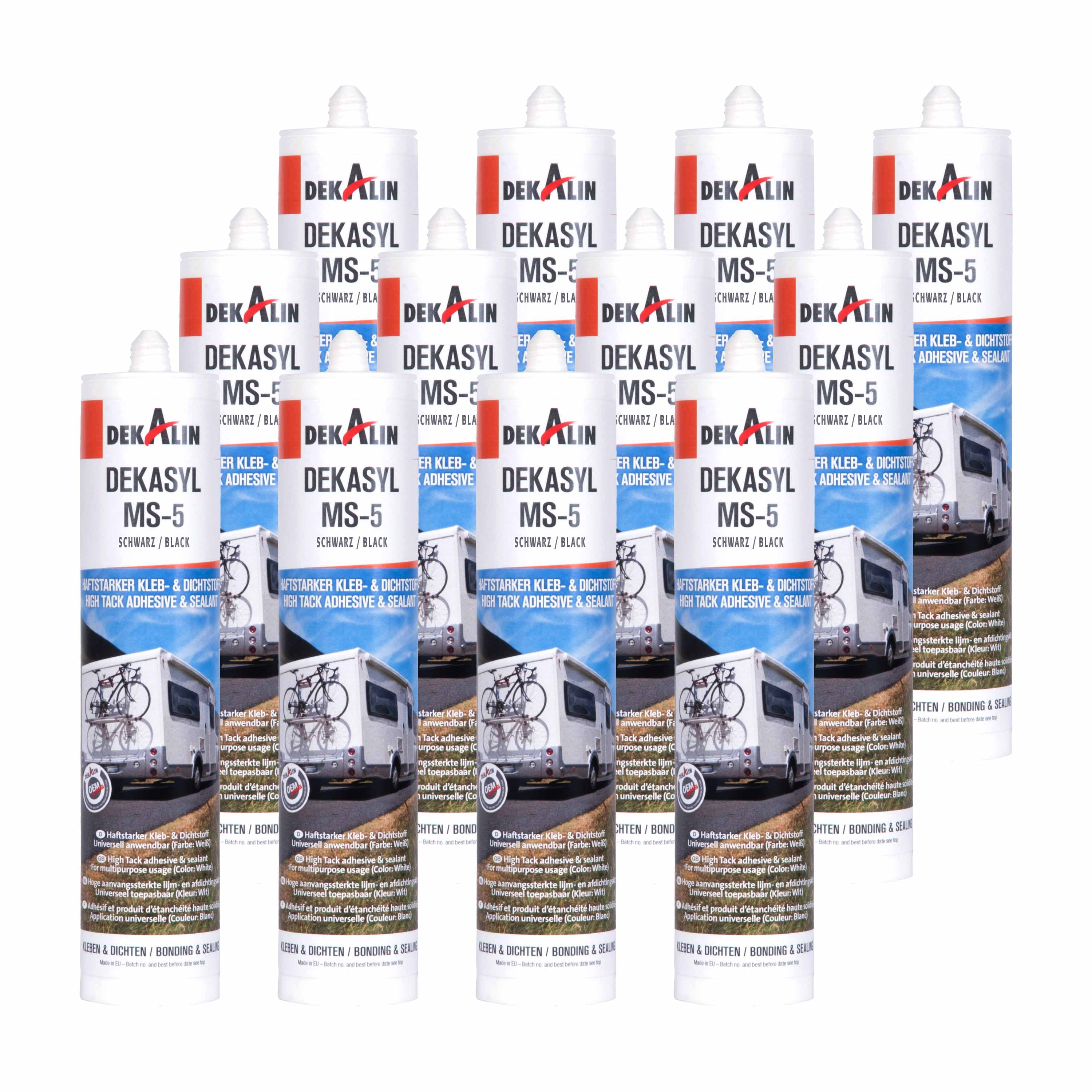 12er Pack Dekalin Dekasyl MS-5 schwarz 290ml -MHD kurz/abgelaufen-
