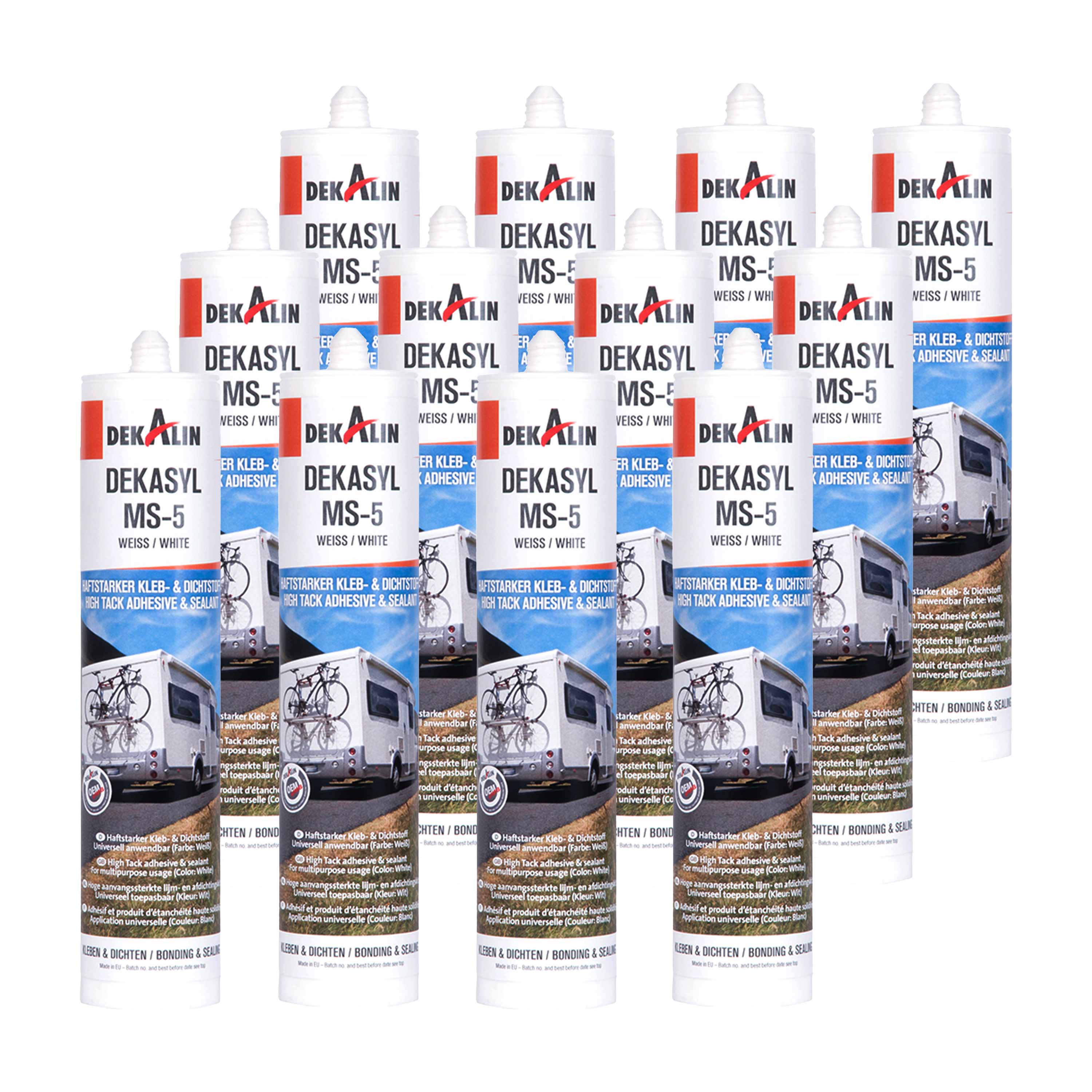 12er Pack Dekalin Dekasyl MS-5 weiß 290ml -MHD kurz/abgelaufen-