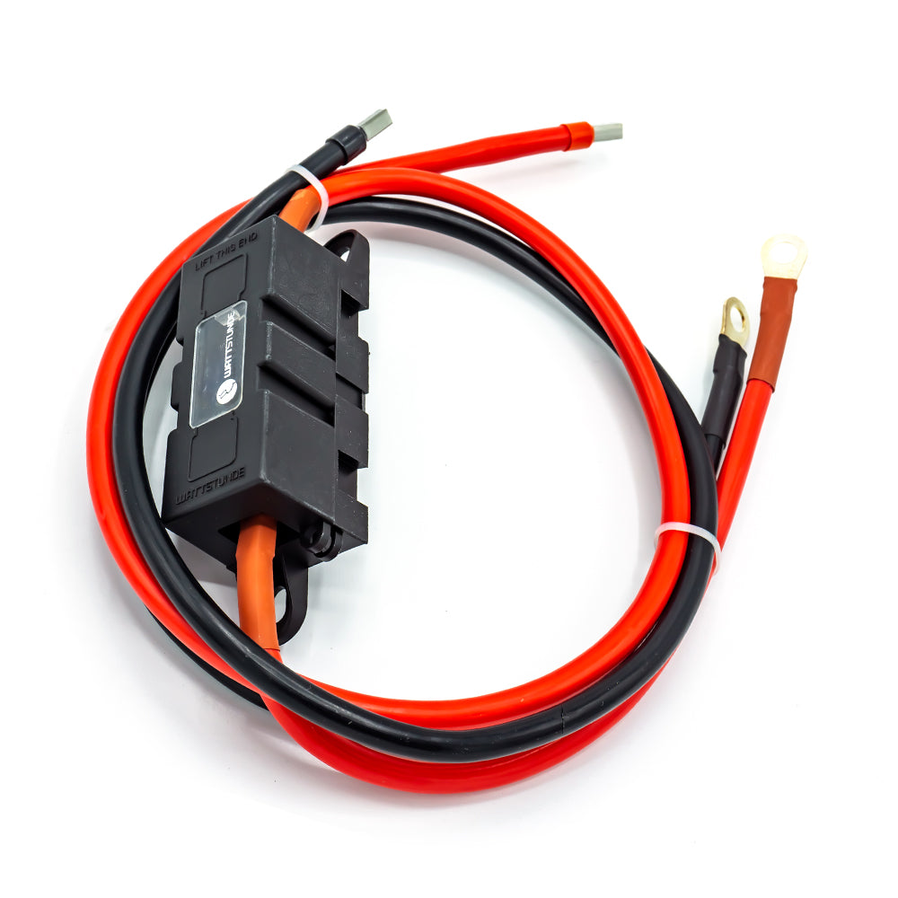 WATTSTUNDE® Fuse Cable (with Fuse Holder) 2 x 16 mm² M8/Wire End Ferrule 1 m red/black