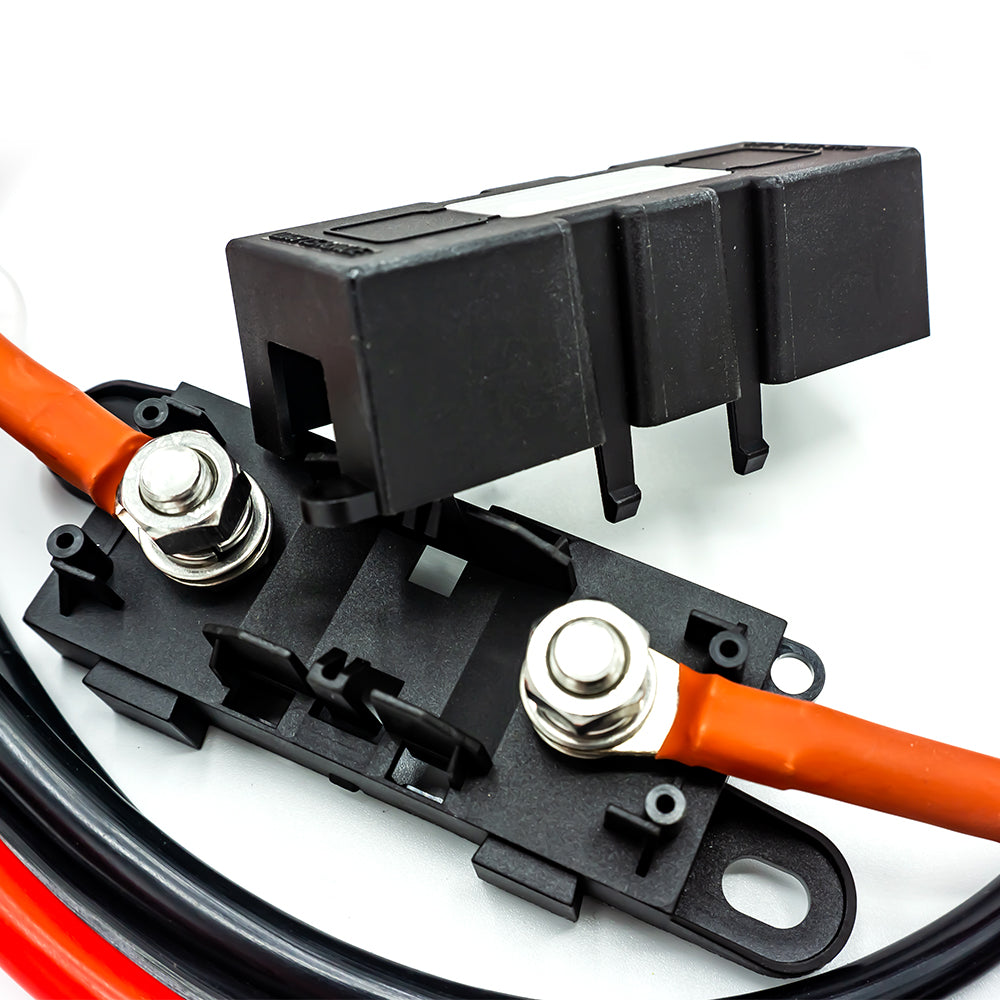 WATTSTUNDE® Fuse Cable (with Fuse Holder) 2 x 16 mm² M8/Wire End Ferrule 1 m red/black