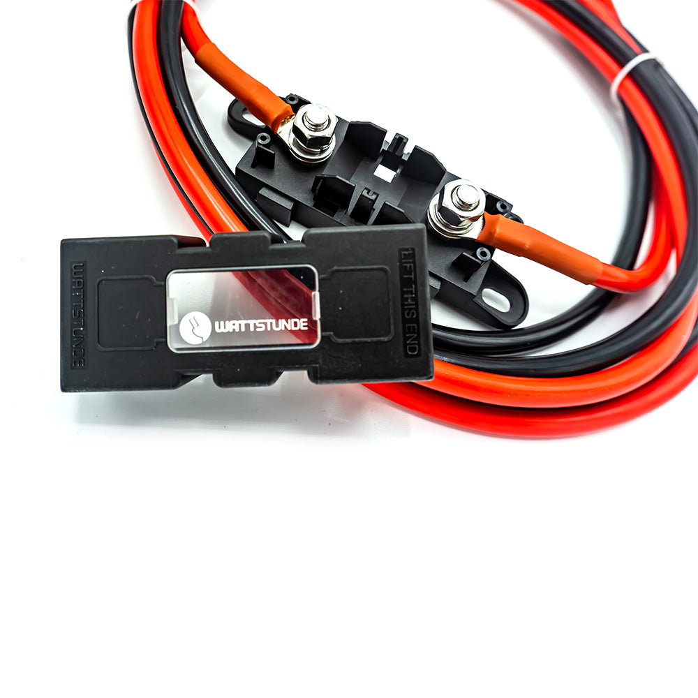 WATTSTUNDE® Fuse Cable (with Fuse Holder) 2 x 16 mm² M8/Wire End Ferrule 1 m red/black