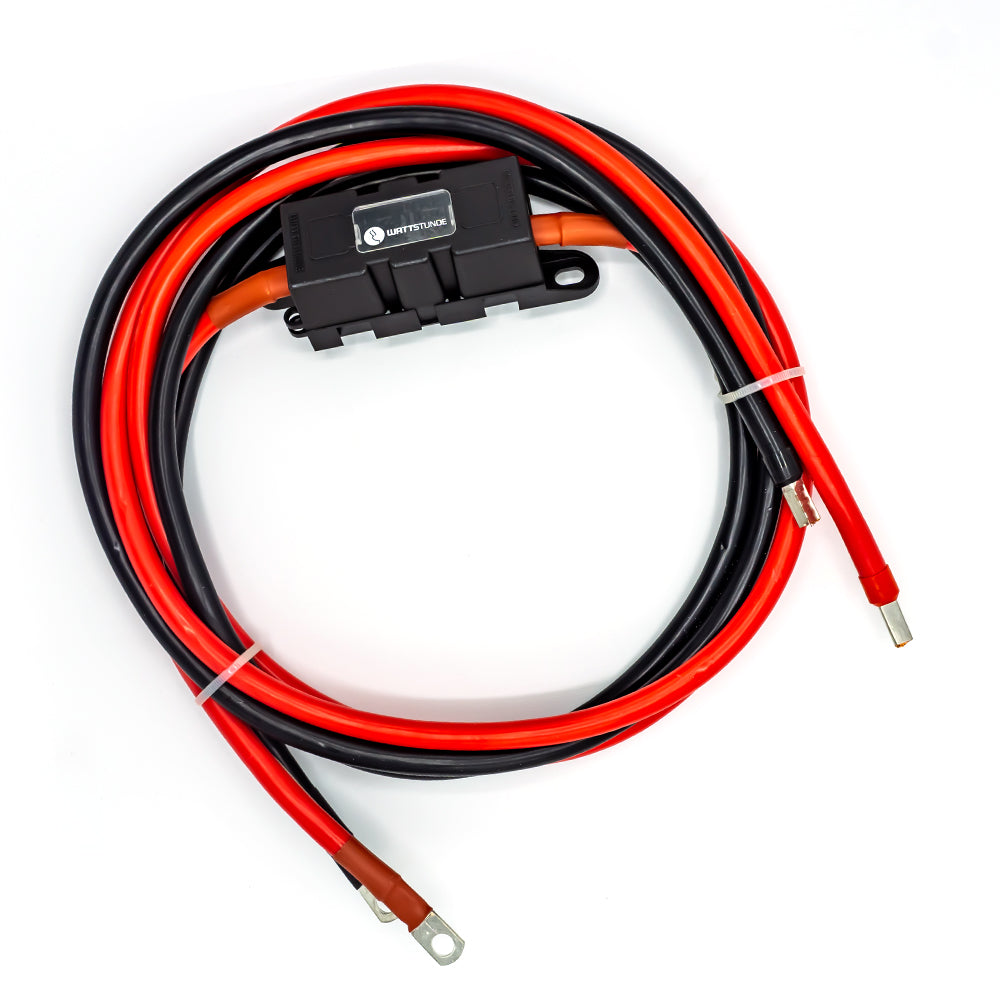 WATTSTUNDE® Fuse Cable (with fuse holder) 2x25 mm² M8/Ferrule 1 m red/black