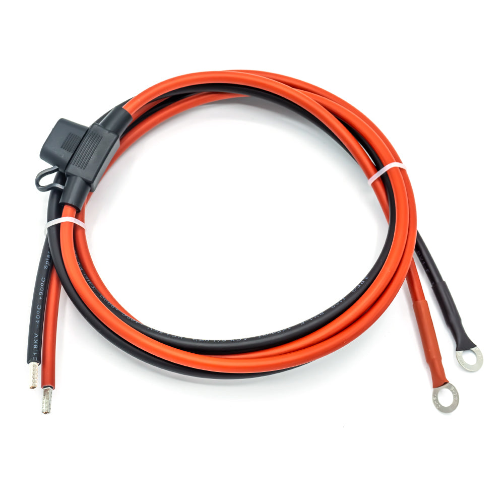 WATTSTUNDE® Fuse Cable (with 20 A fuse) 2 x 4 mm² M8/Ferrule 1.5 m red/black