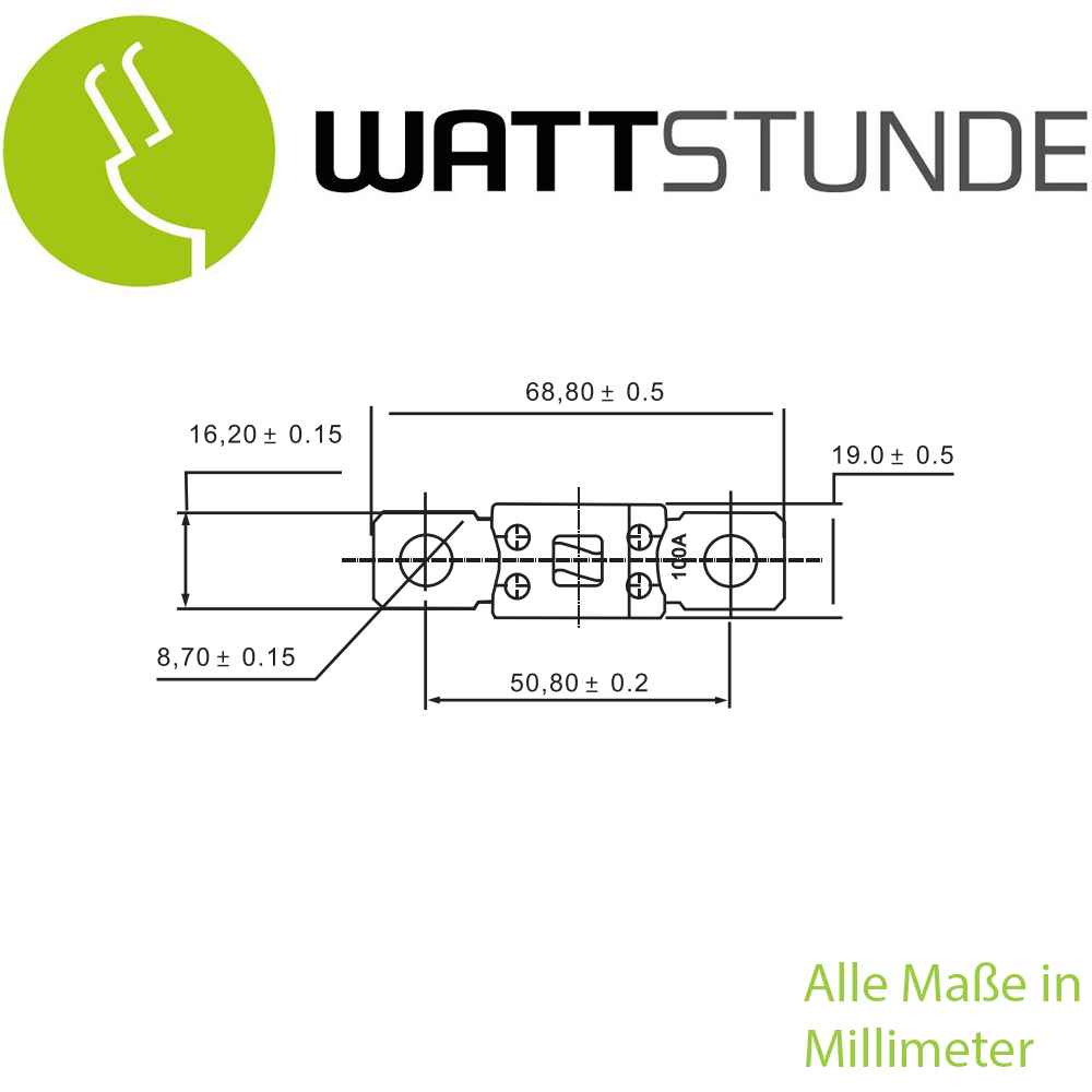 WATTSTUNDE® ANM Hochlast-Streifen-Sicherung 2 x 60 A