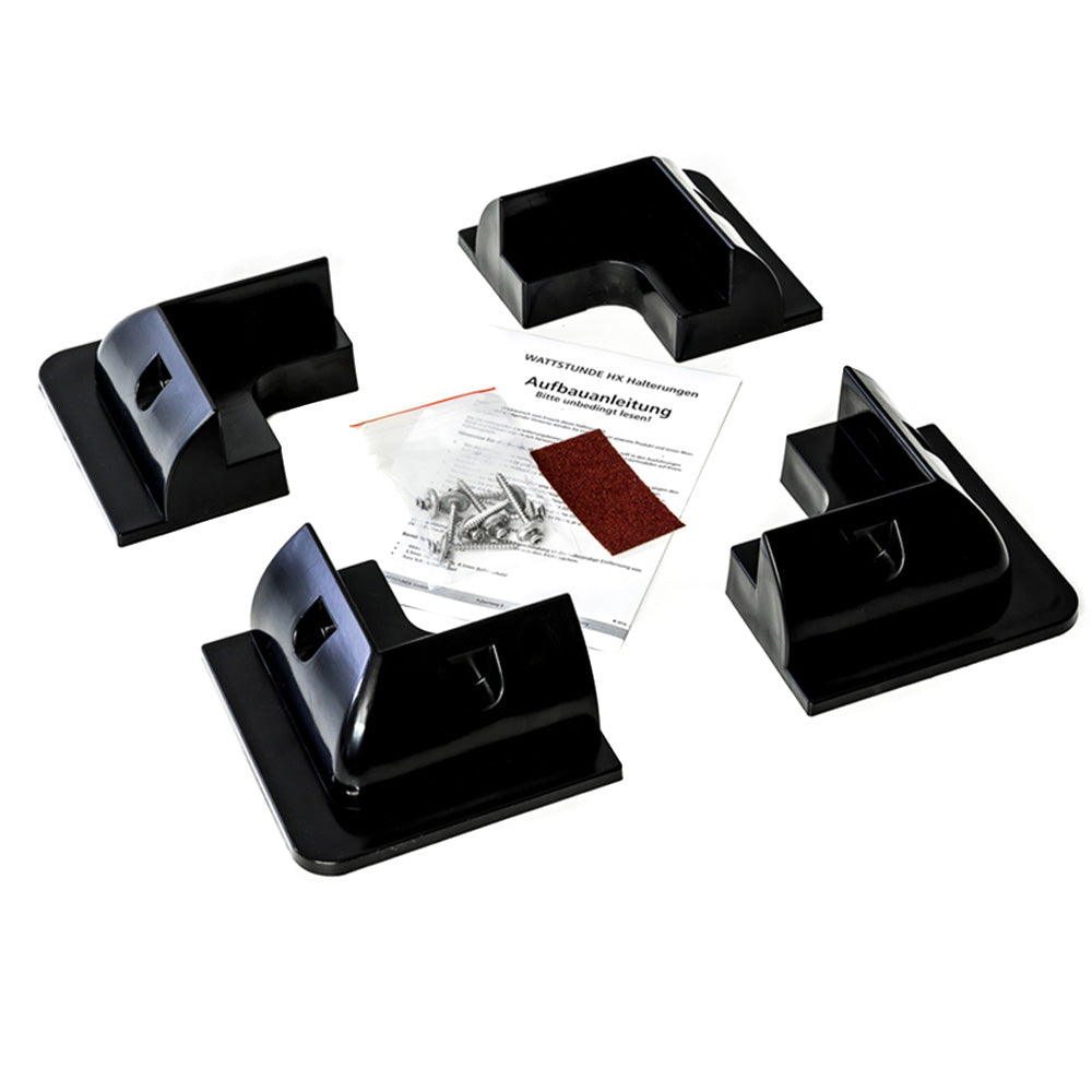 WATTSTUNDE® solar module holding corners HXE/S ASA plastic black