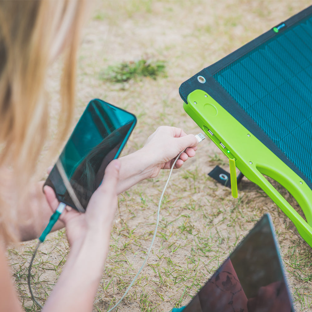 WATTSTUNDE® 100 W SolarBuddy Solar Bag WS100SB with Direct USB Connection